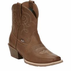 Justin® Ladies Chellie Tan Leather Western Square Toe Booties GY9510
