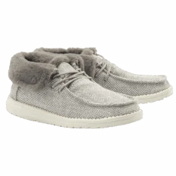 Hey Dude Ladies Britt Wool Herringbone Grey Shoes 121773133