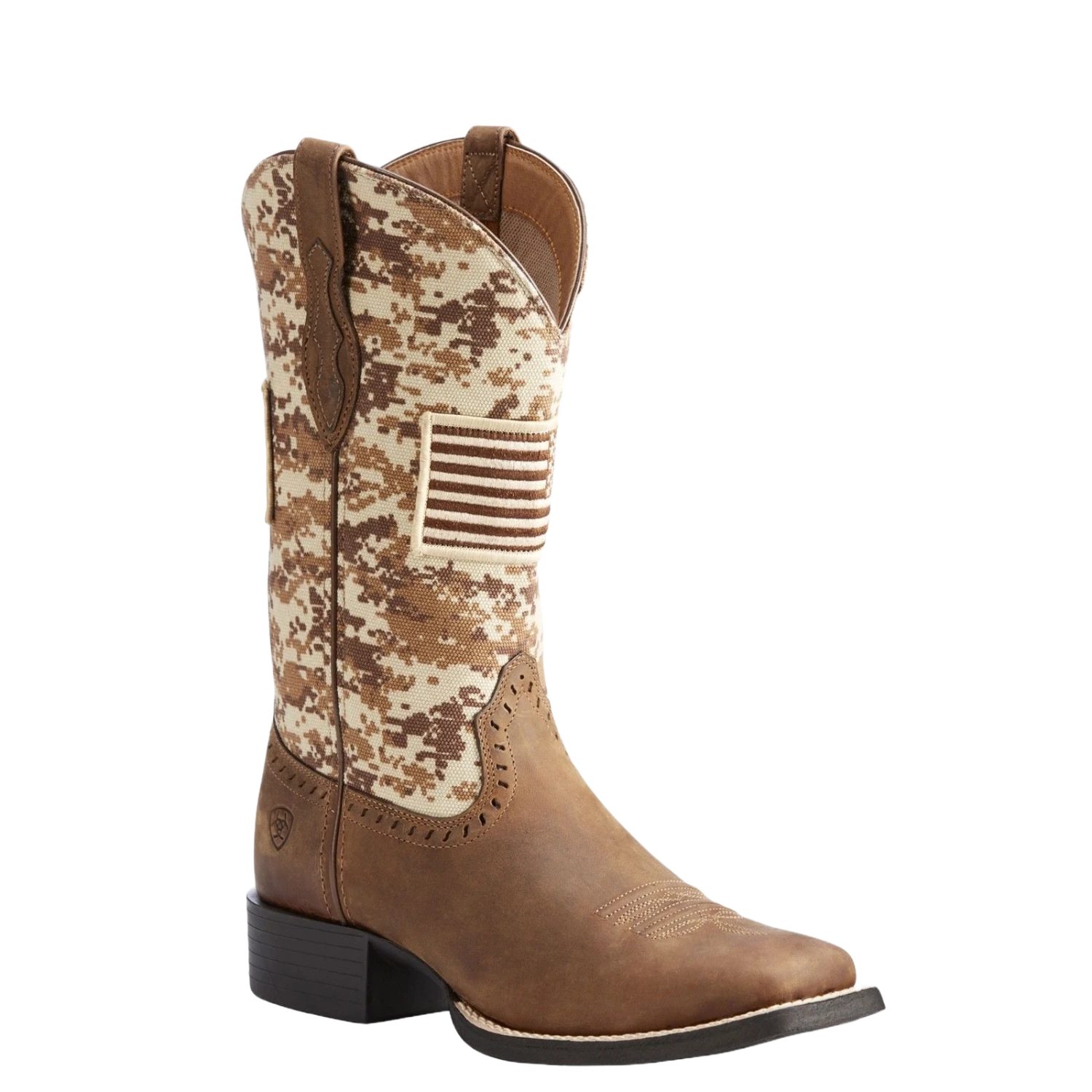 Ariat® Ladies Round Up Patriot Brown Sand Camo Flag Boots 10023368