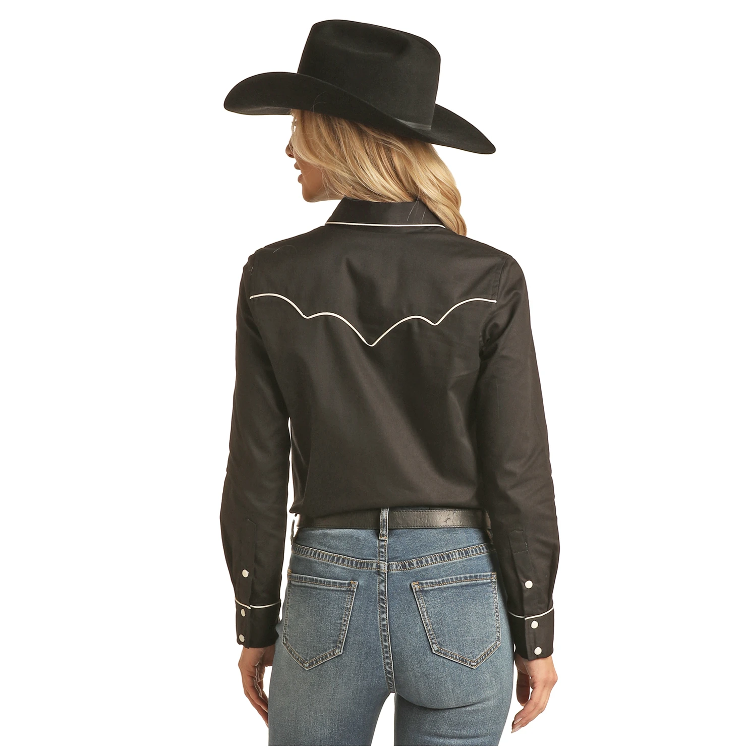 Rock & Roll® Ladies Retro Piping Black Snap Shirt RRWSOSR0BS-01 - Image 2