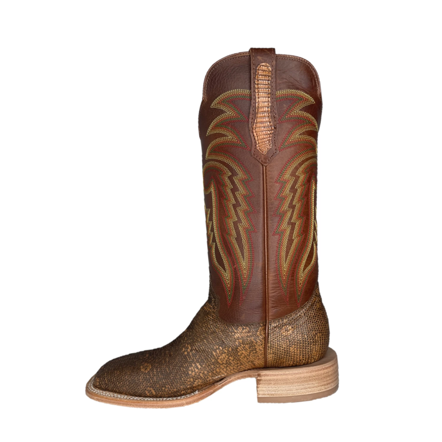 R.Watson® Men's Cognac Ring Lizard Square Toe Boots RW7901-2 - Image 5