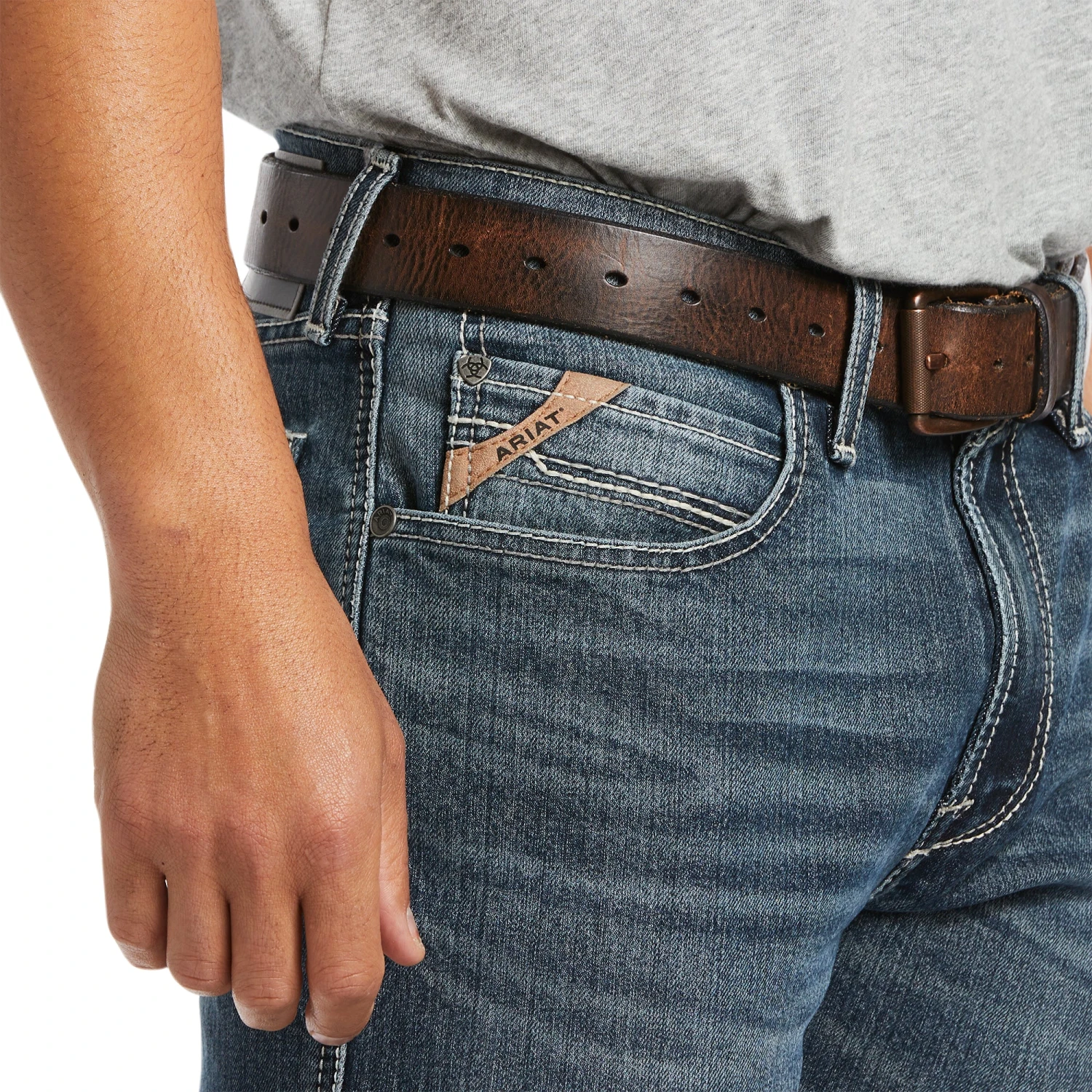 Ariat® Men's M4 Relaxed Stretch Augustus Straight Leg Jean 10039629 - Image 3