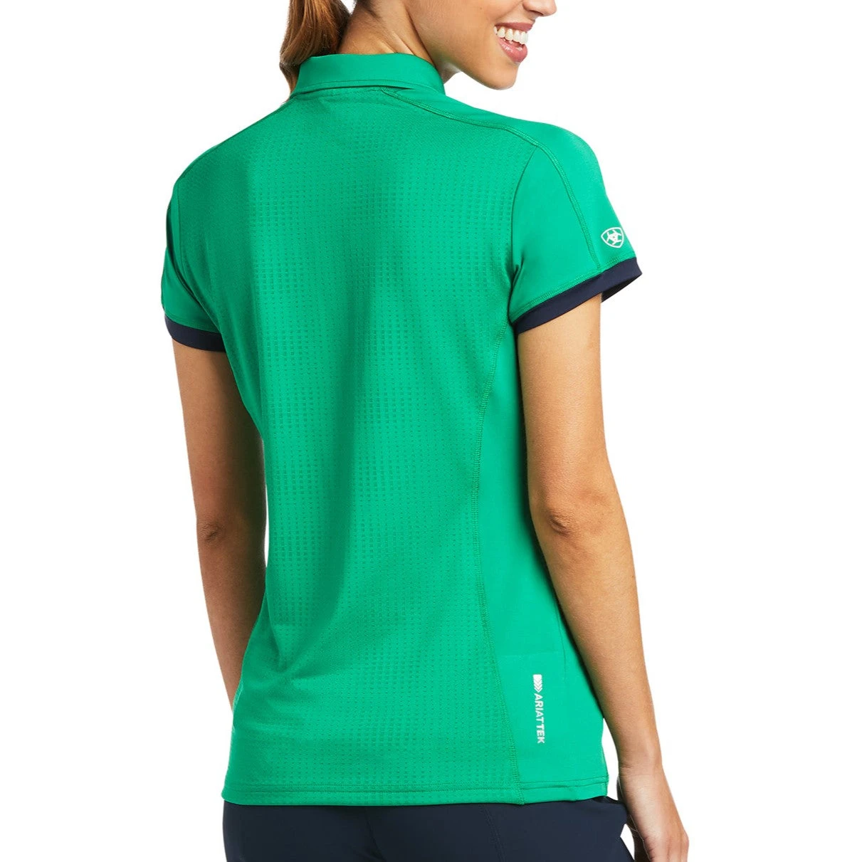 Ariat® Ladies Bandera Pool Table Green 1/4 Zip Polo Shirt 10039187 - Image 2