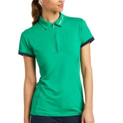 Ariat® Ladies Bandera Pool Table Green 1/4 Zip Polo Shirt 10039187