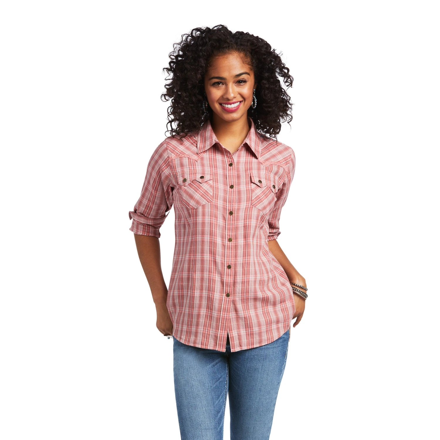 Ariat Ladies R.E.A.L™ Antique Thunderbird Antique Rubia Plaid Shirt 10039844