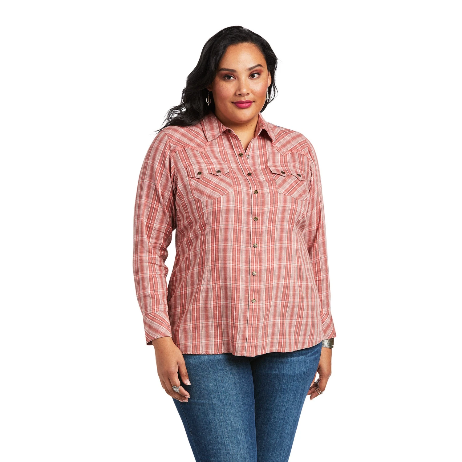 Ariat Ladies R.E.A.L™ Antique Thunderbird Antique Rubia Plaid Shirt 10039844 - Image 3
