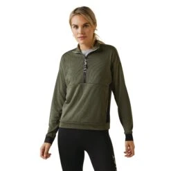 Ariat® Ladies Breathe 1/2 Zip Beetle Green Sweatshirt 10043391