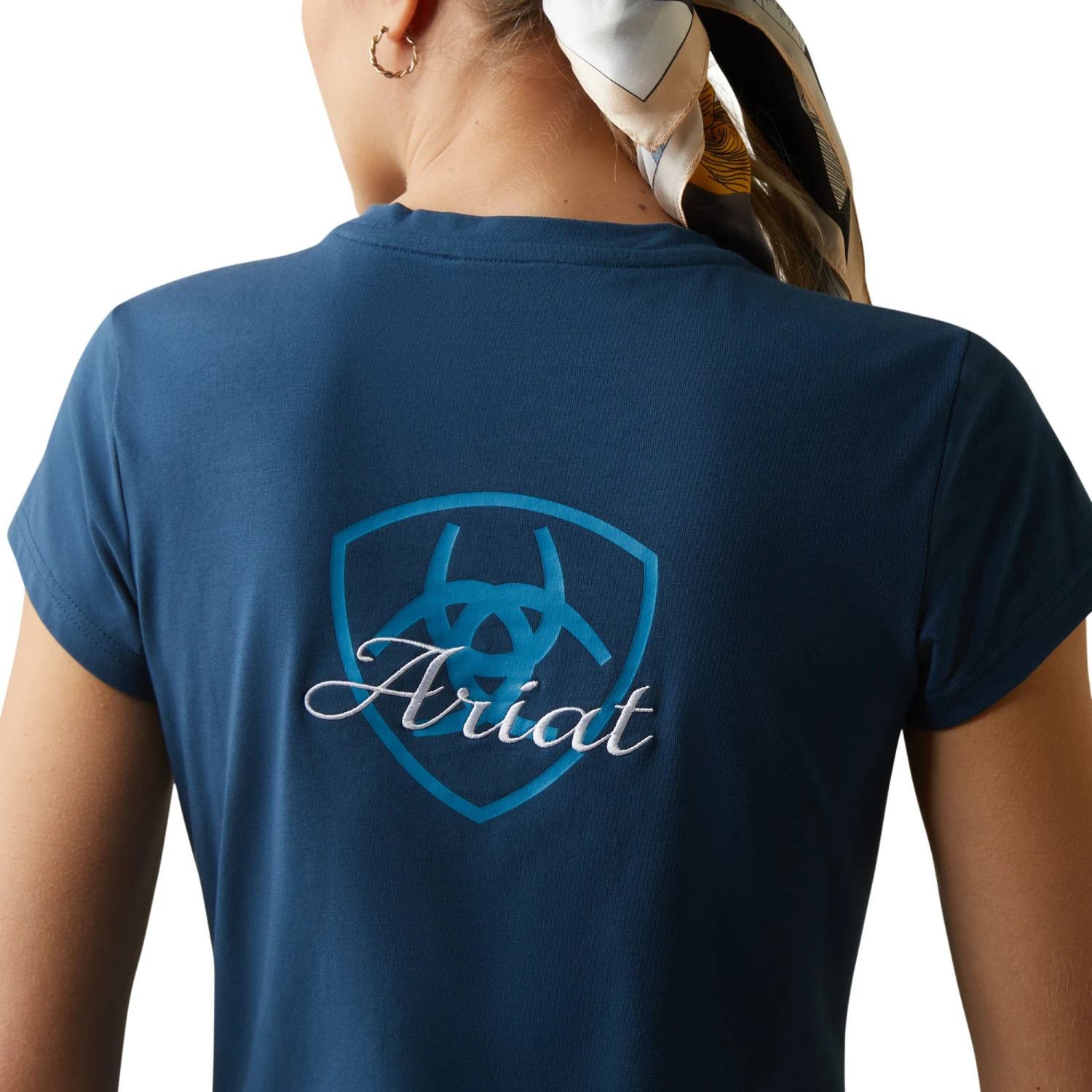 Ariat® Ladies Logo Script Deep Petroleum T-Shirt 10043442 - Image 4