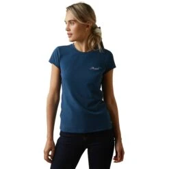 Ariat® Ladies Logo Script Deep Petroleum T-Shirt 10043442