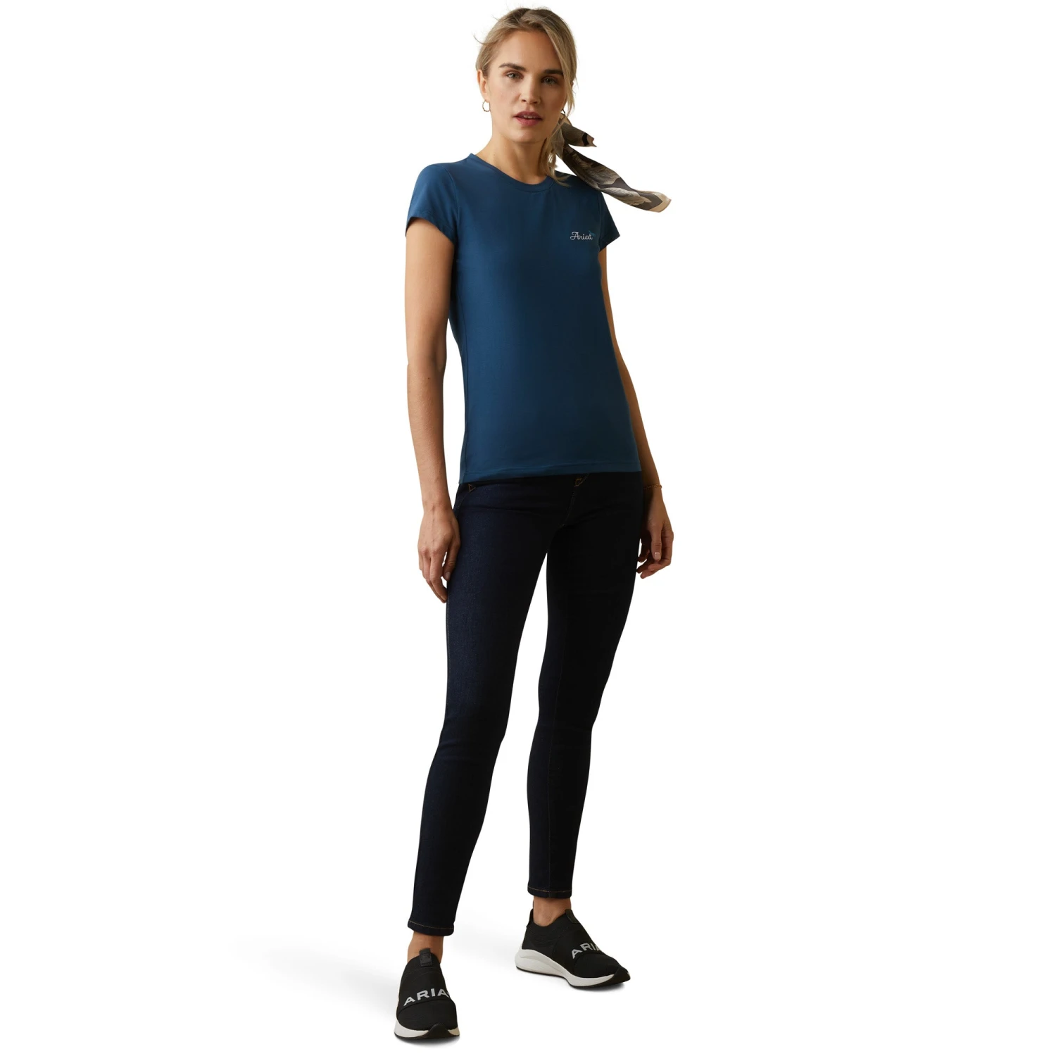 Ariat® Ladies Logo Script Deep Petroleum T-Shirt 10043442 - Image 3