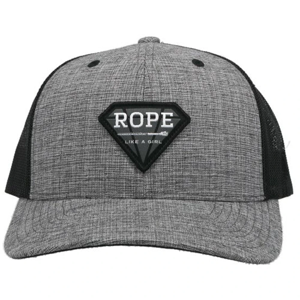Hooey Ladies Rope Like A Girl Grey & Black Snapback Hat 2149T-GYBK - Image 4