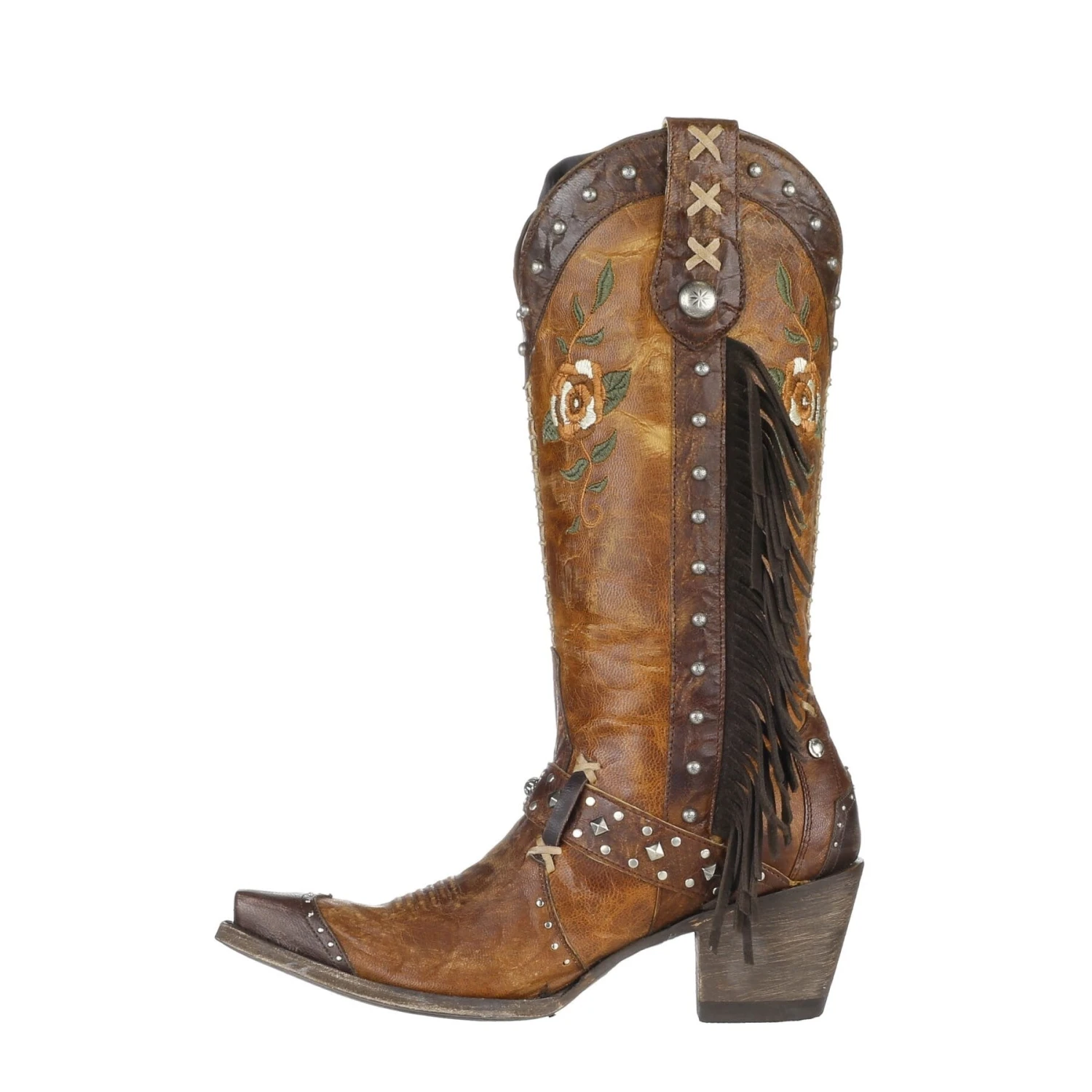 Yippee Ki Yay By Old Gringo Ladies Marielle Brown Floral Boots YL498-1 - Image 4