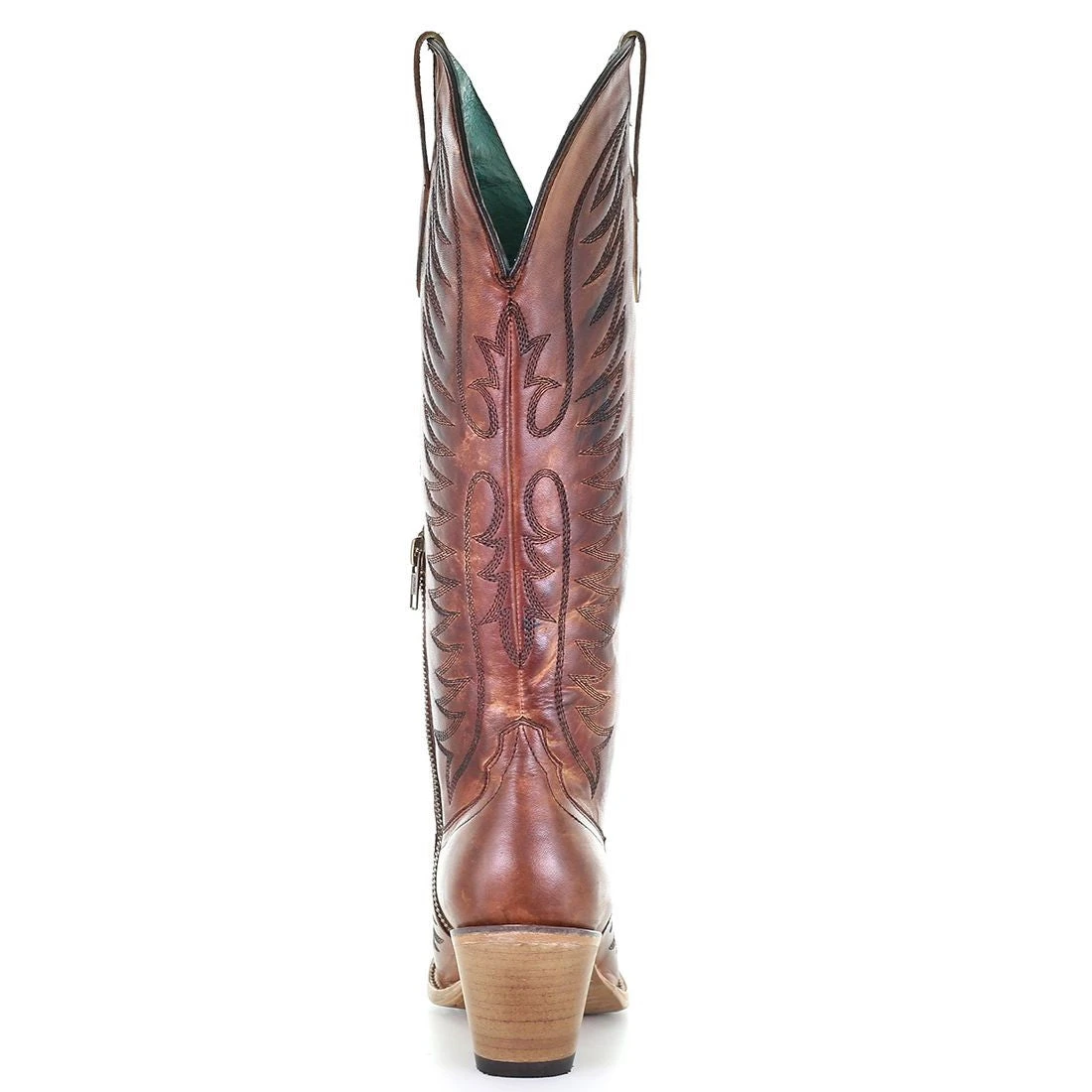 Corral Boots Corral Ladies Cognac Brown Embroidery Tall Leather Boots E1570 - Image 3